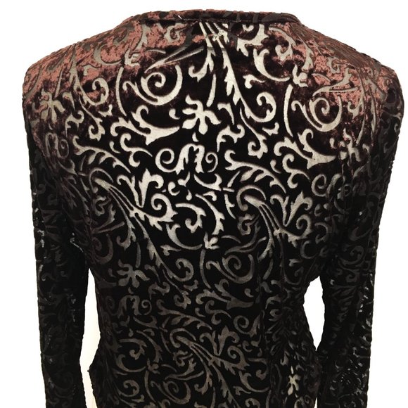 Ilyza Burn out velvet dark plum top Vtg Y2K - Picture 6 of 10